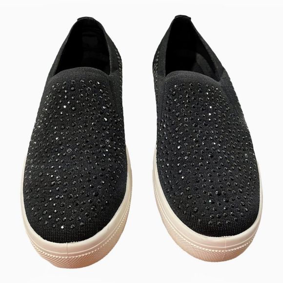 Skechers Shoes - SKECHERS WOMENS EMBELLISHED POPPY STUDDED AFFAIR SLIP ON SNEAKERS